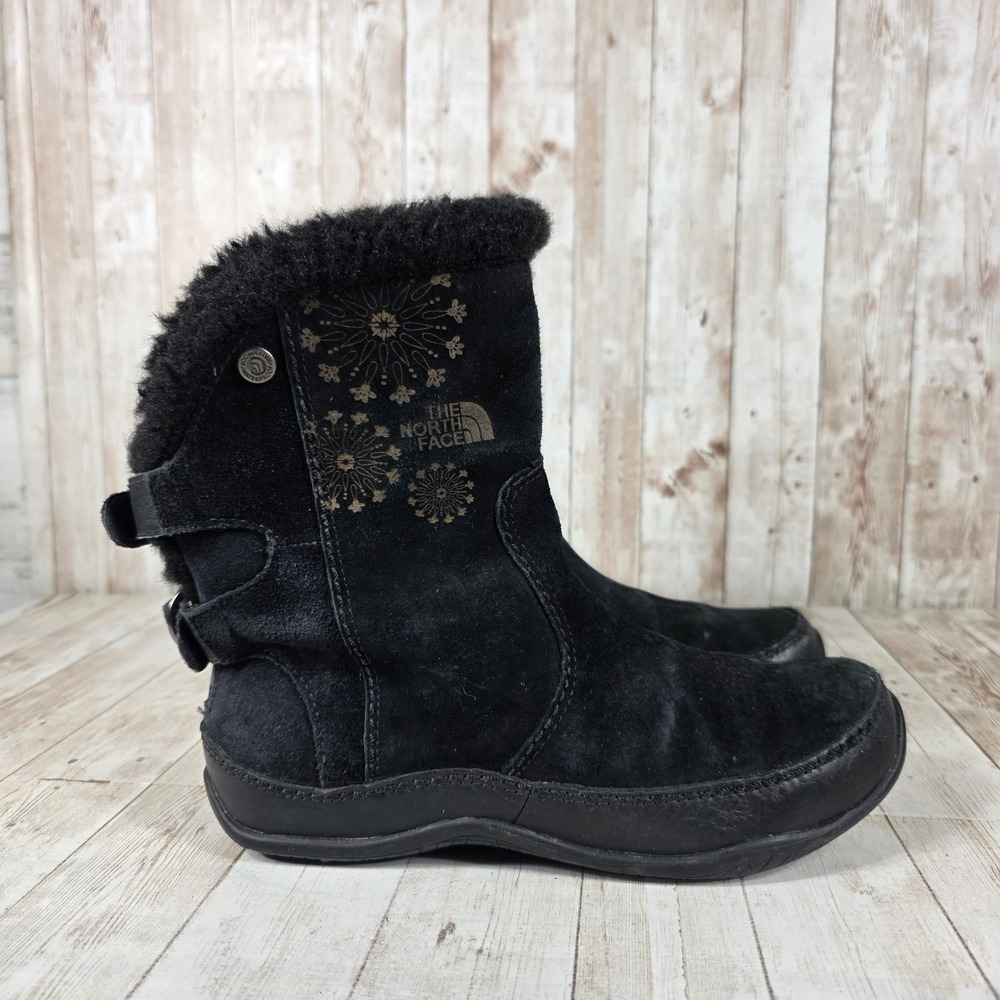 The‎ North Face Black Suede Fur Trimmed Winter Boots Womens US 7 EU 38